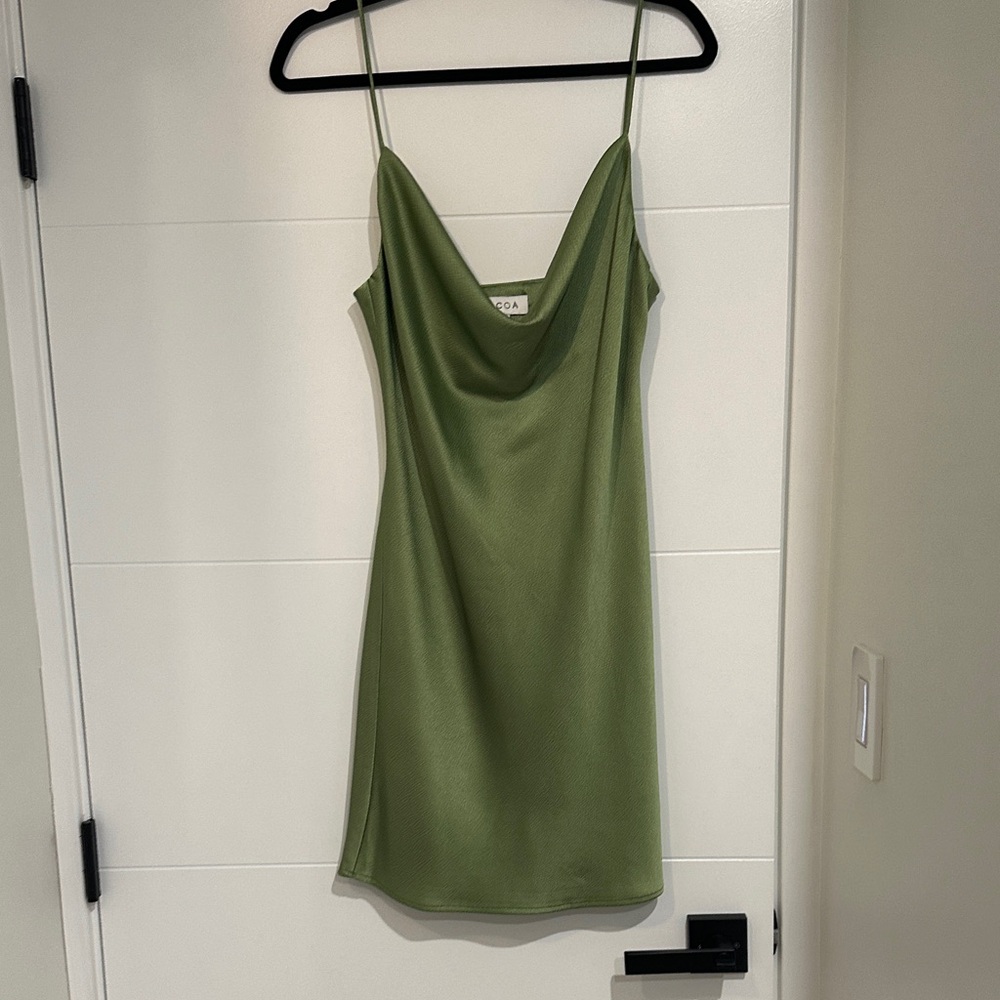 ACOA Olive Green Cowl Neck Dress